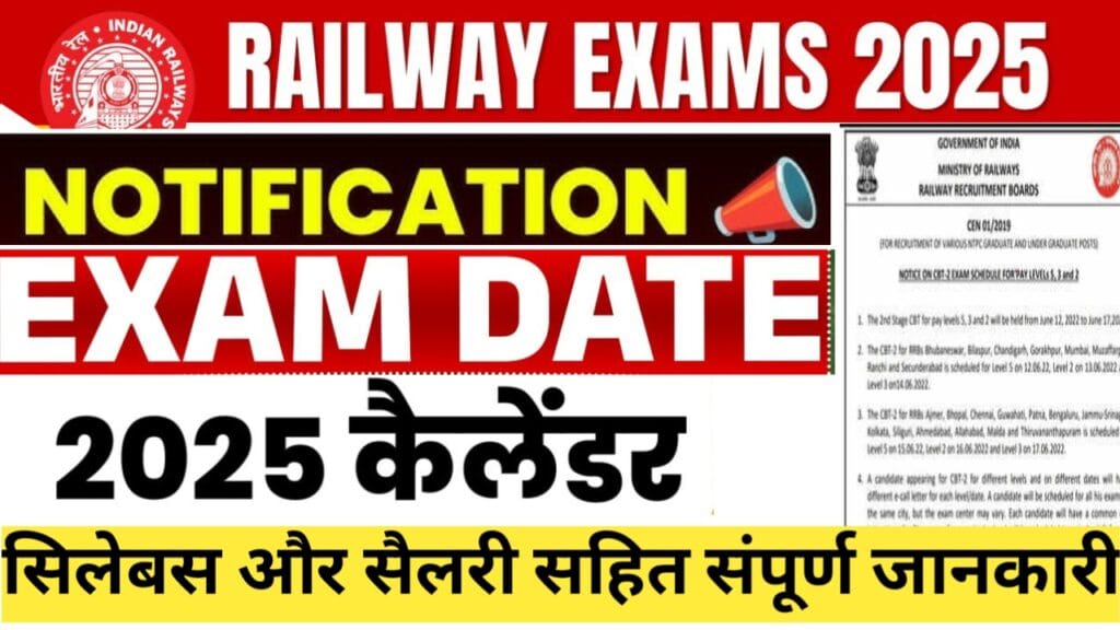 RRB NTPC Exam Date 2025: आरआरबी एनटीपीसी परीक्षा तिथि, एक्जाम पैटर्न, सिलेबस और सैलरी सहित संपूर्ण जानकारी